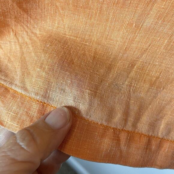 Tommy Bahama 100% Linen Shirt Men’s XXL Orange Short Sleeve Loop Collar Tropical - Picture 9 of 13